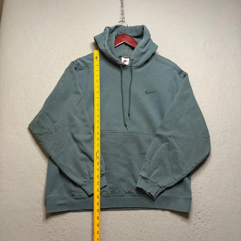 Nike Hoodie Mens Large Green Vintage 90s Made in USA Embroidered Swoosh Faded